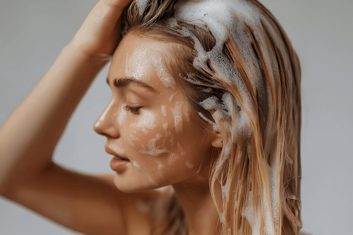 woman washing hair